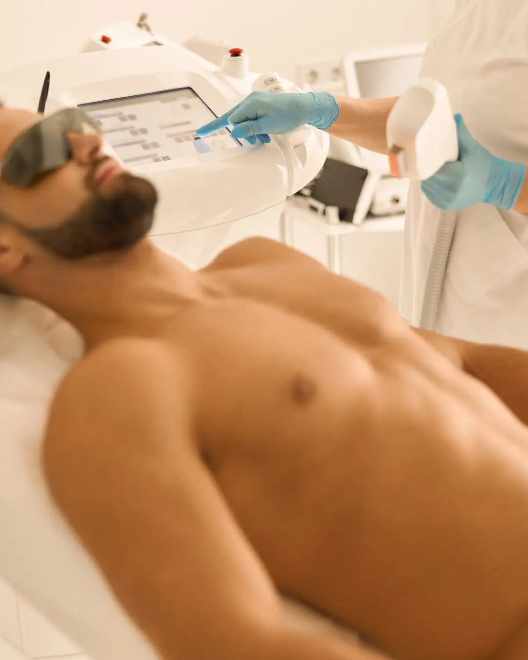 Client receiving Splendor X laser hair removal treatment at Pure Wax London